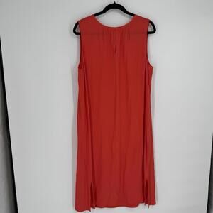 Eileen Fisher sleeveless  Dress Women’s large L red orange tencel lyocell